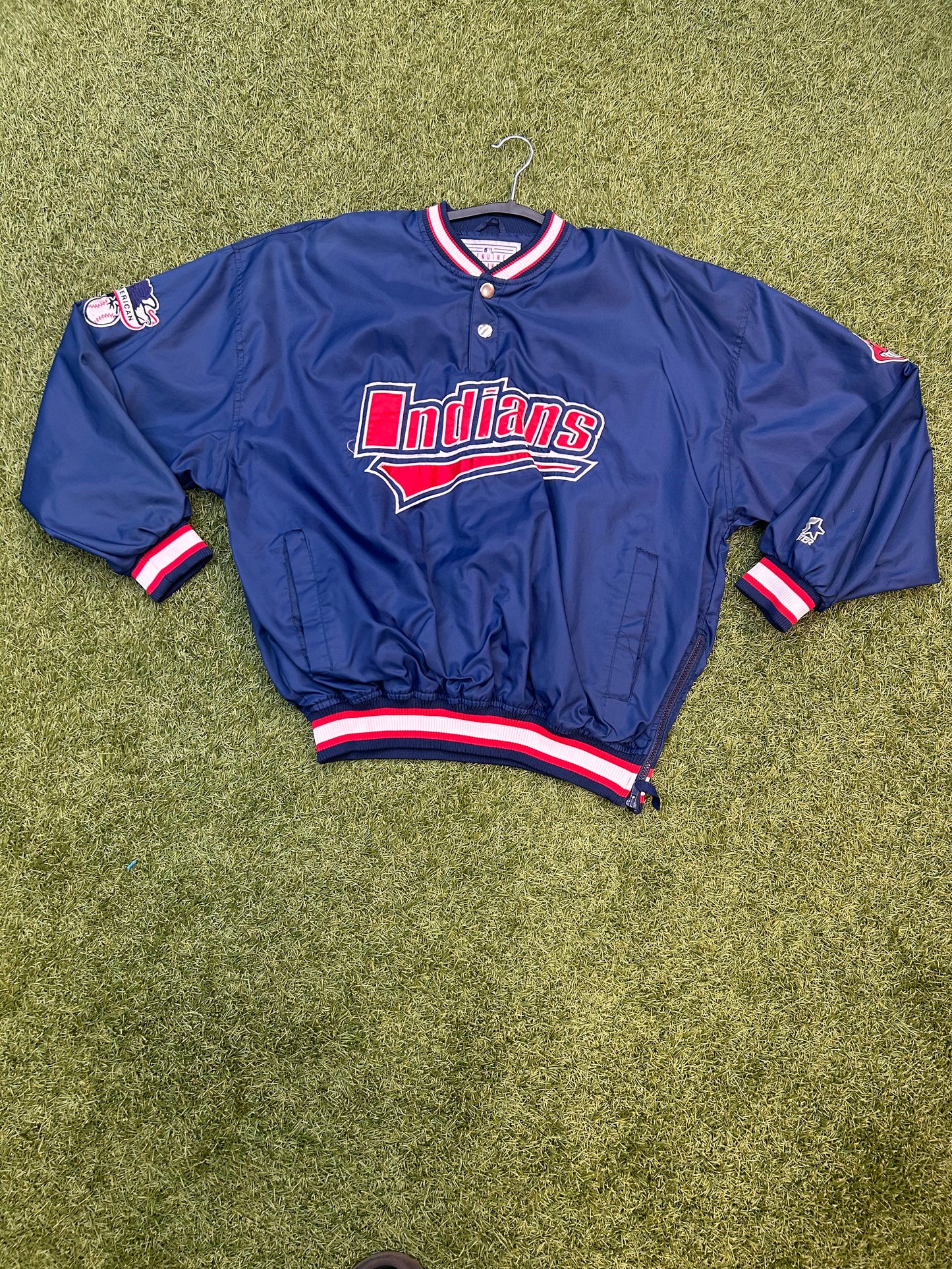 Vintage 90s Starter Cleveland Indiana’s Windbreaker Pullover