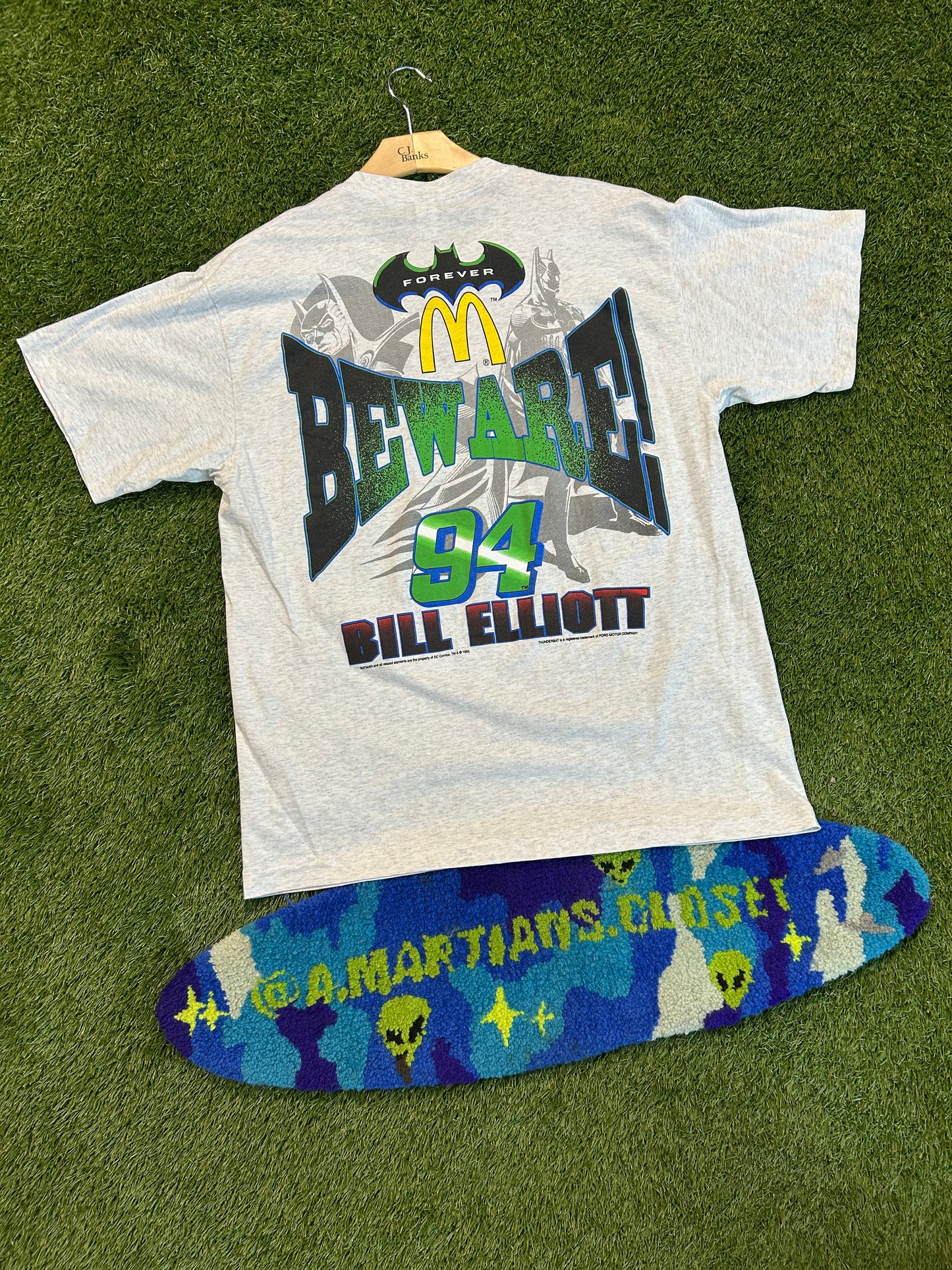 Vintage 1995 Bill Elliot Beware #94 X Batman Forever NASCAR Tee