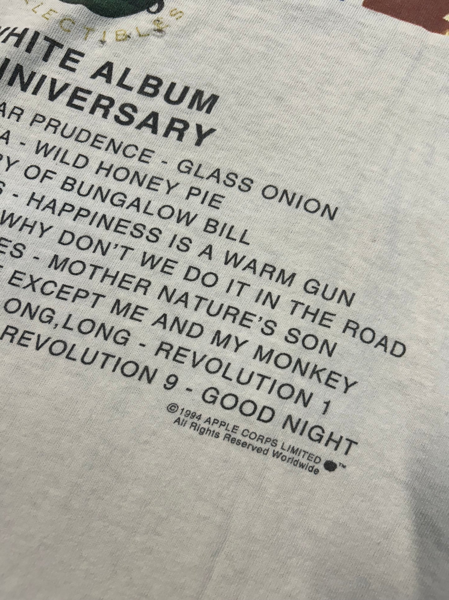 Vintage 1994 The Beatles The White Album 25th Anniversary Tee