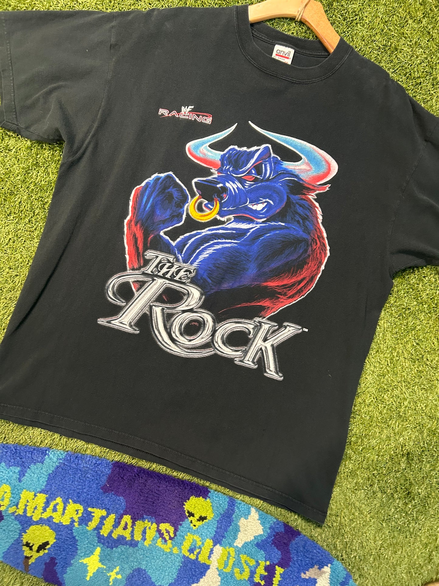 Y2K The Rock WWF Big Bull Racing Tee