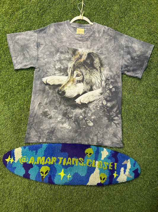 2002 Tye Dye Wolf Print Tee
