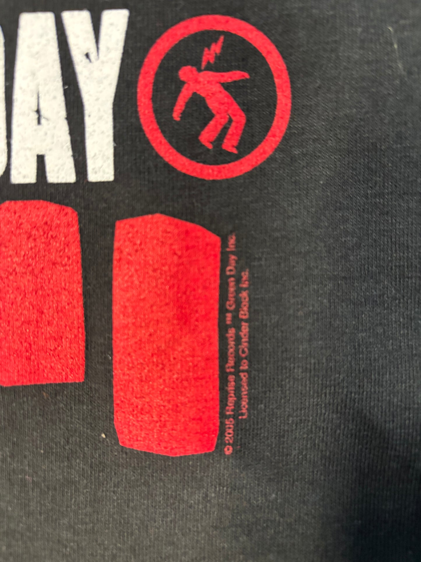 2005 Black Green Day American Idiot T-shirt Kids Size Large 14/16