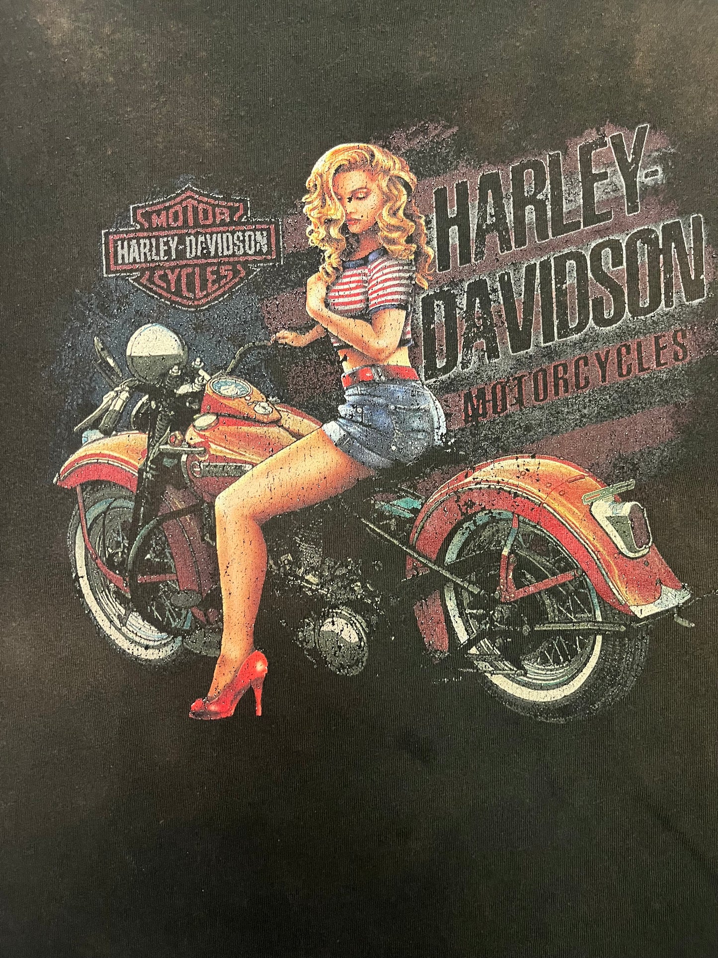 Retro Style Harley Davidson Motorcycle Tee