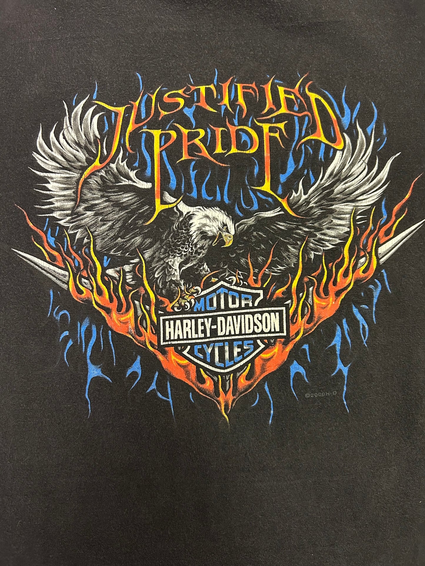 Vintage 2000 Harley Davidson Justified Pride Tee