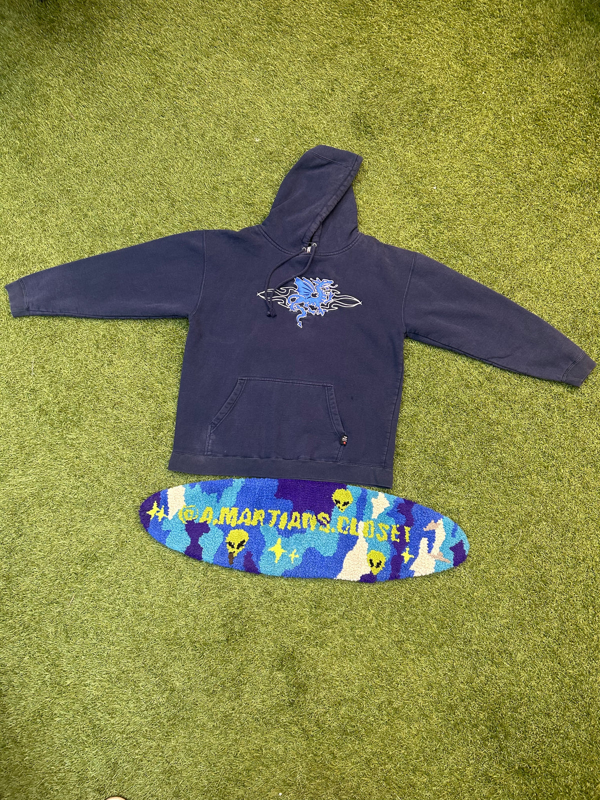 Y2K Top Heavy Blue Dragon Hoodie