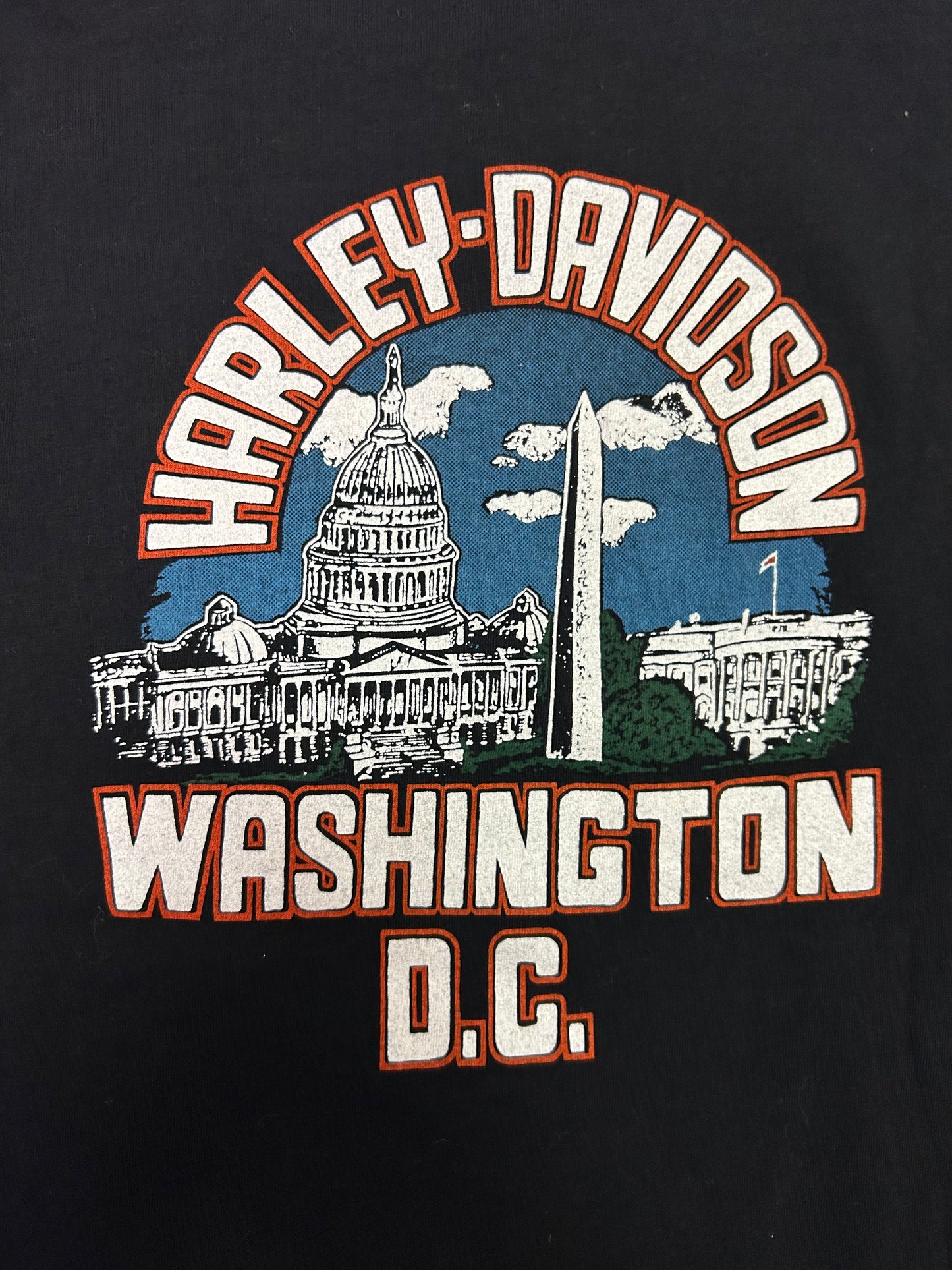 Rare Vintage 1990 Harley Davidson Washington D.C. Tee