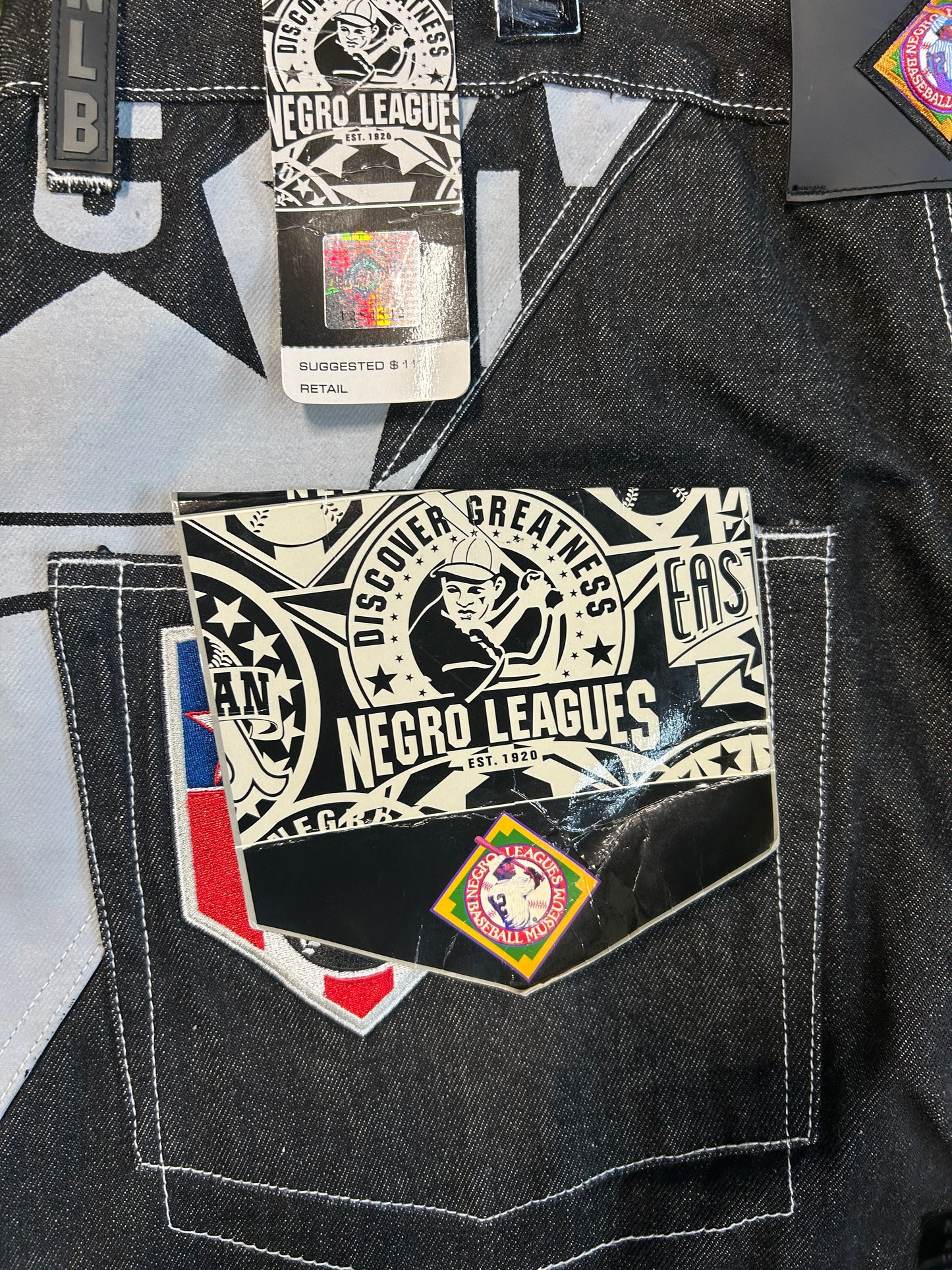 Y2K NLBM Black Denim Embroidered Jacket+Denim Jeans
