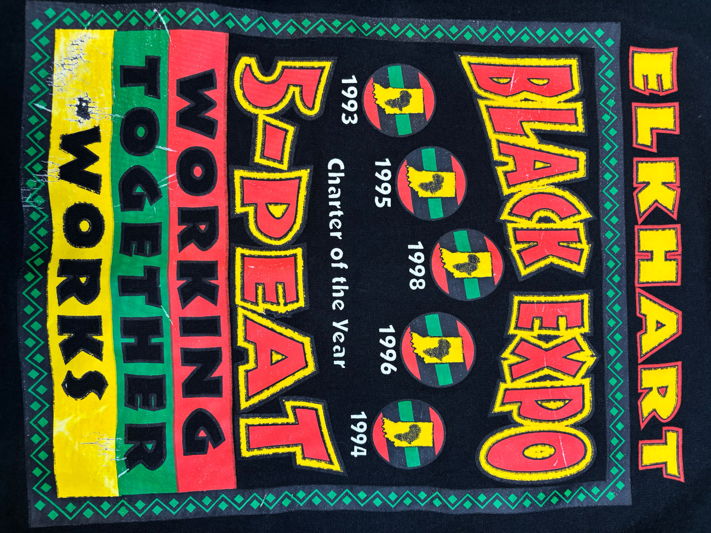 Vintage 1990’s Black Tee Elkhart Black Expo Graphic