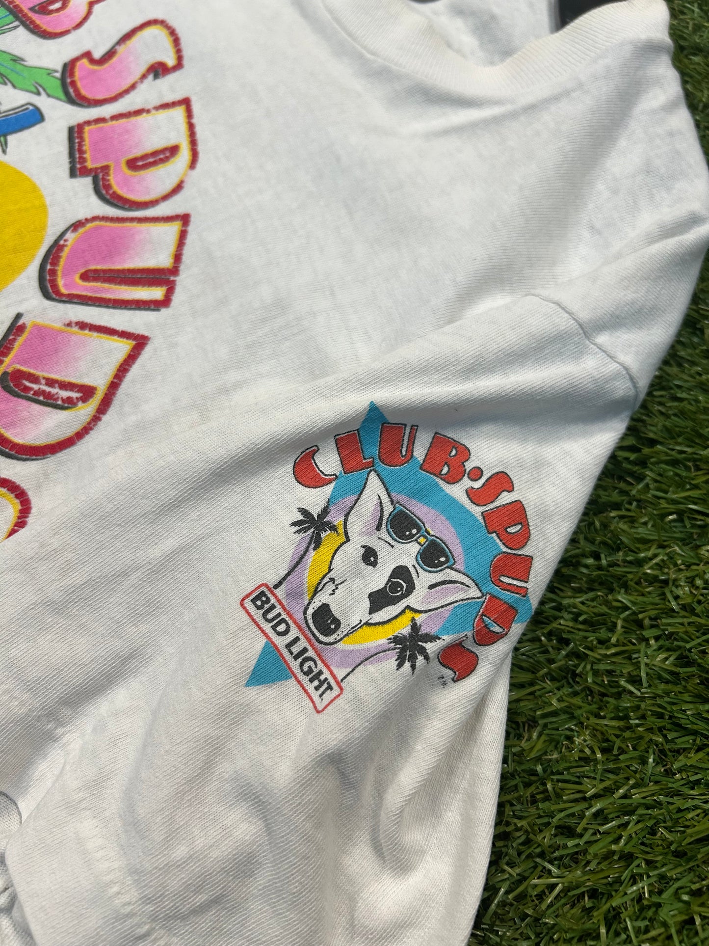 Vintage 1986 Club Spuds Budlight Beer Tee