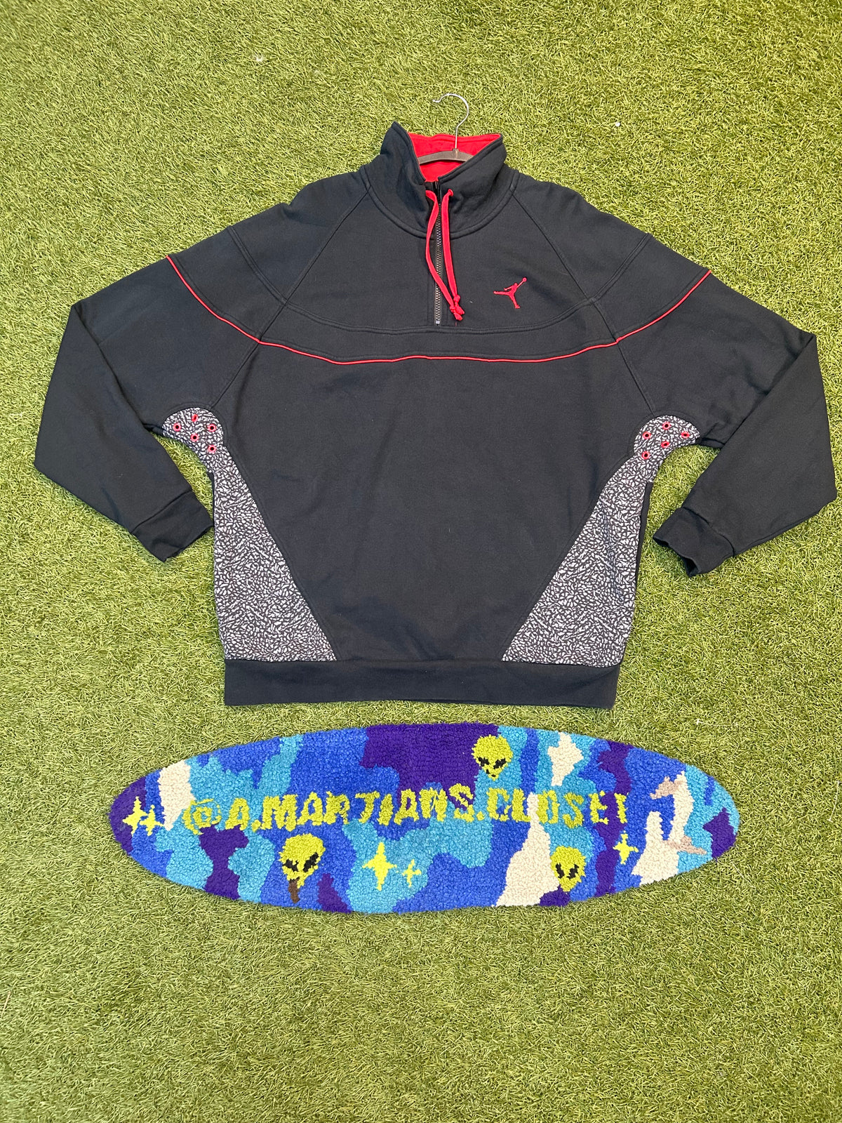 Y2K Jordan HalfZip Jacket Black W/Cement 3M Side