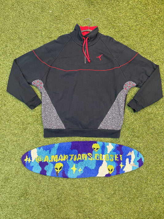 Y2K Jordan HalfZip Jacket Black W/Cement 3M Side