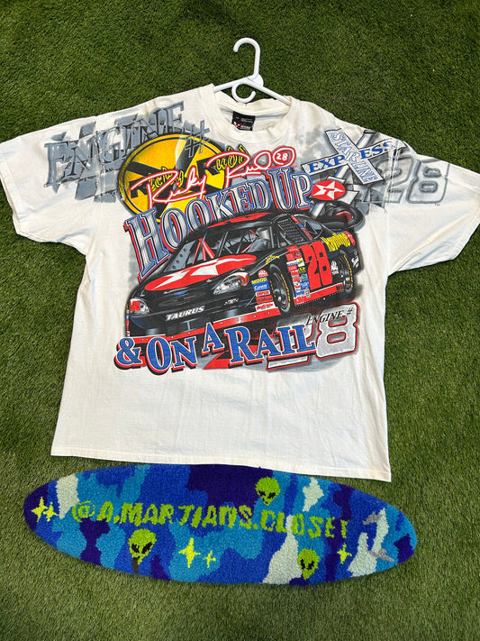 Vintage 2001 Ricky Rudd #28 NASCAR AOP Tee