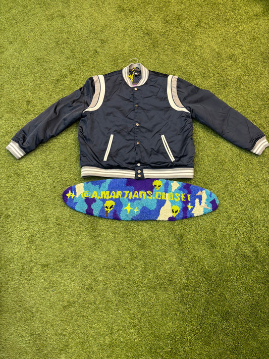 Y2K Navy Blue Bomber Jacket