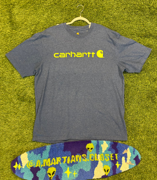 Carhartt Neon Green Writing Tee