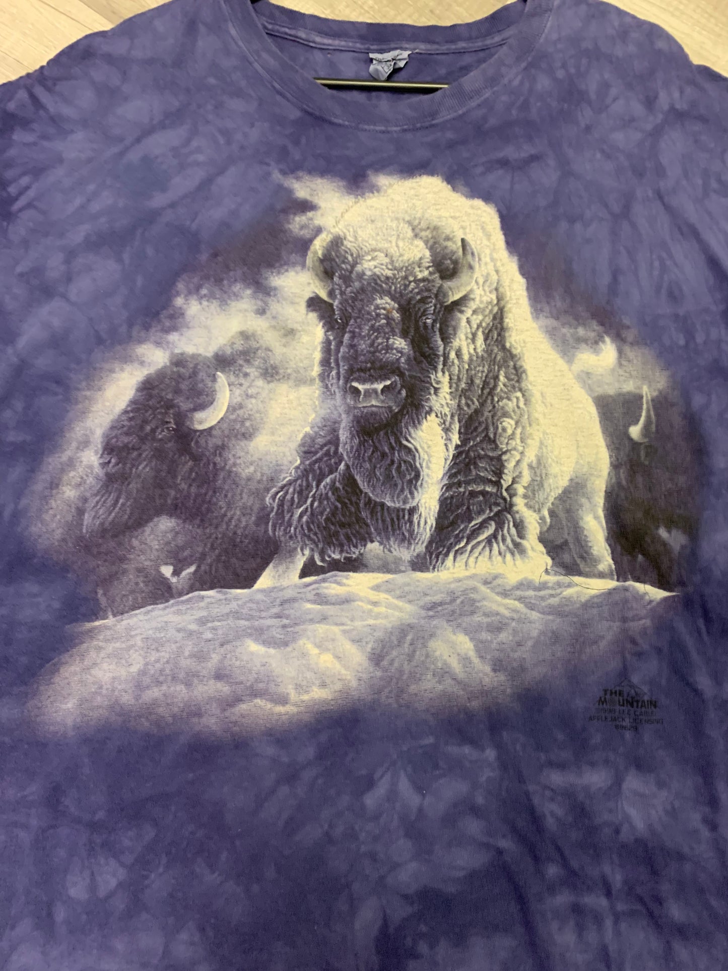 Vintage Style Buffalo Tie Dye Purple Tee