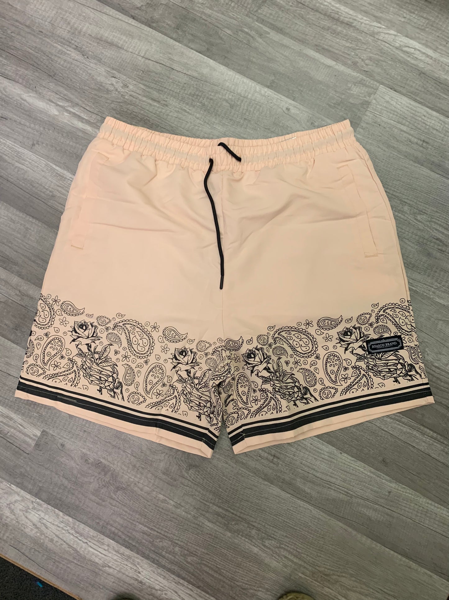 Pink Paisley Print Shorts