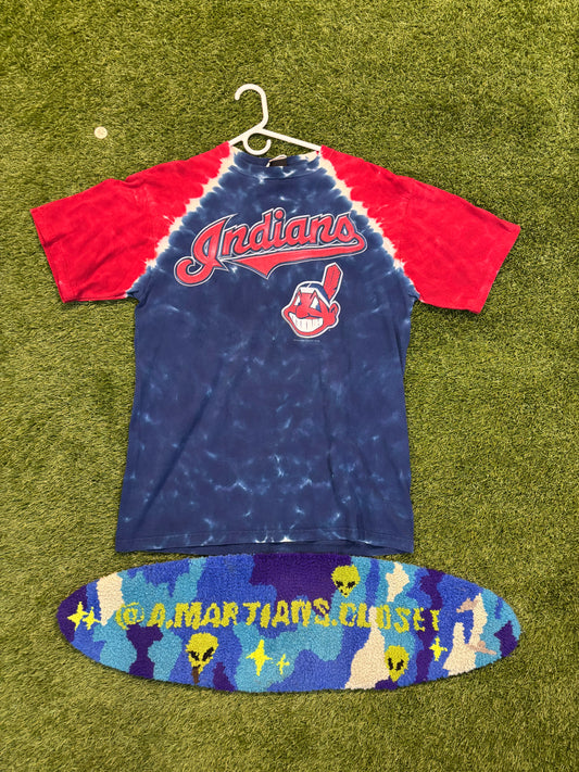 Vintage Indians Tie Dye Liquid Blue Tee
