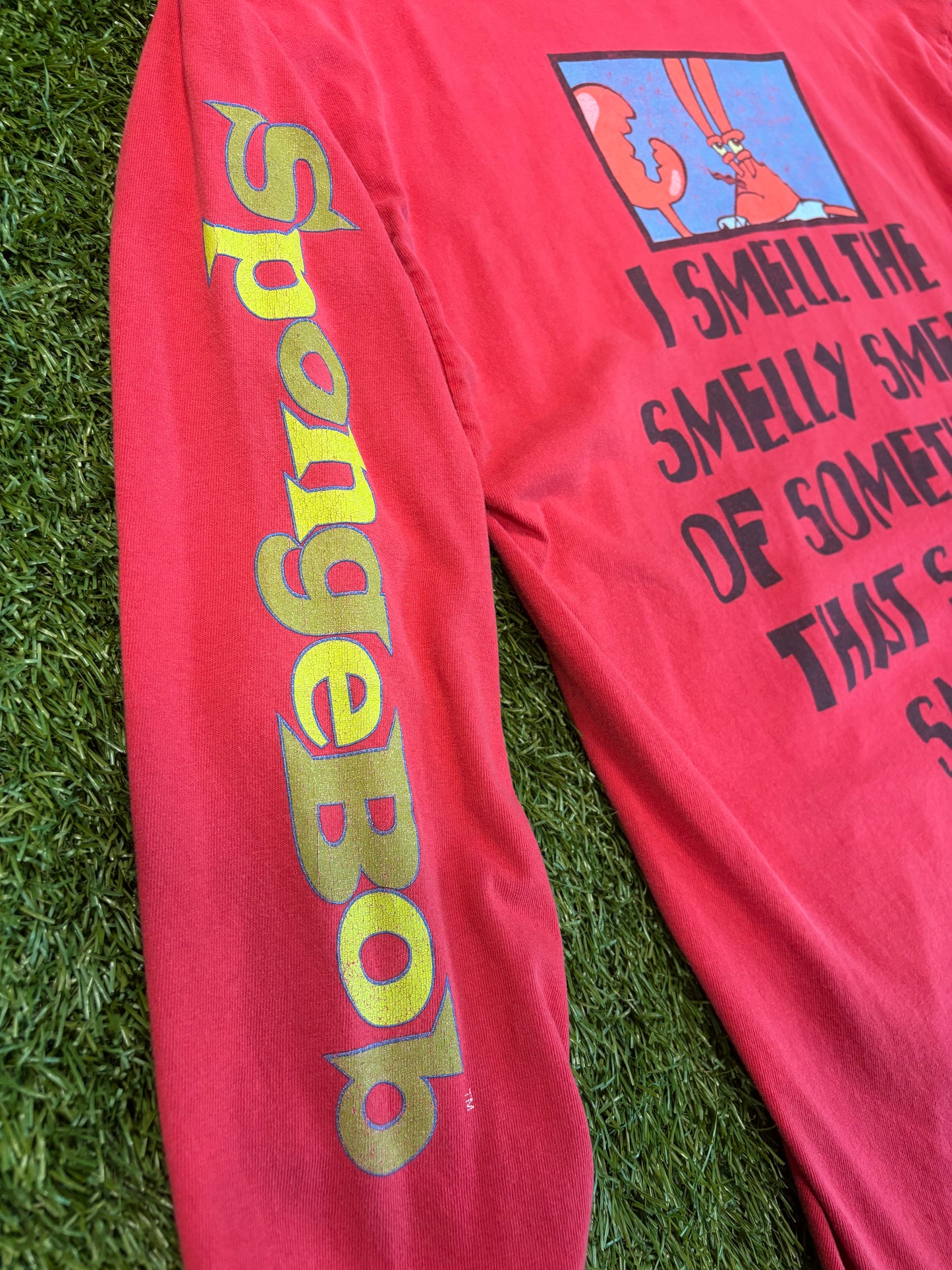 Vintage SpongeBob Mr. Krabs Smelly Smells Long Sleeve Shirt