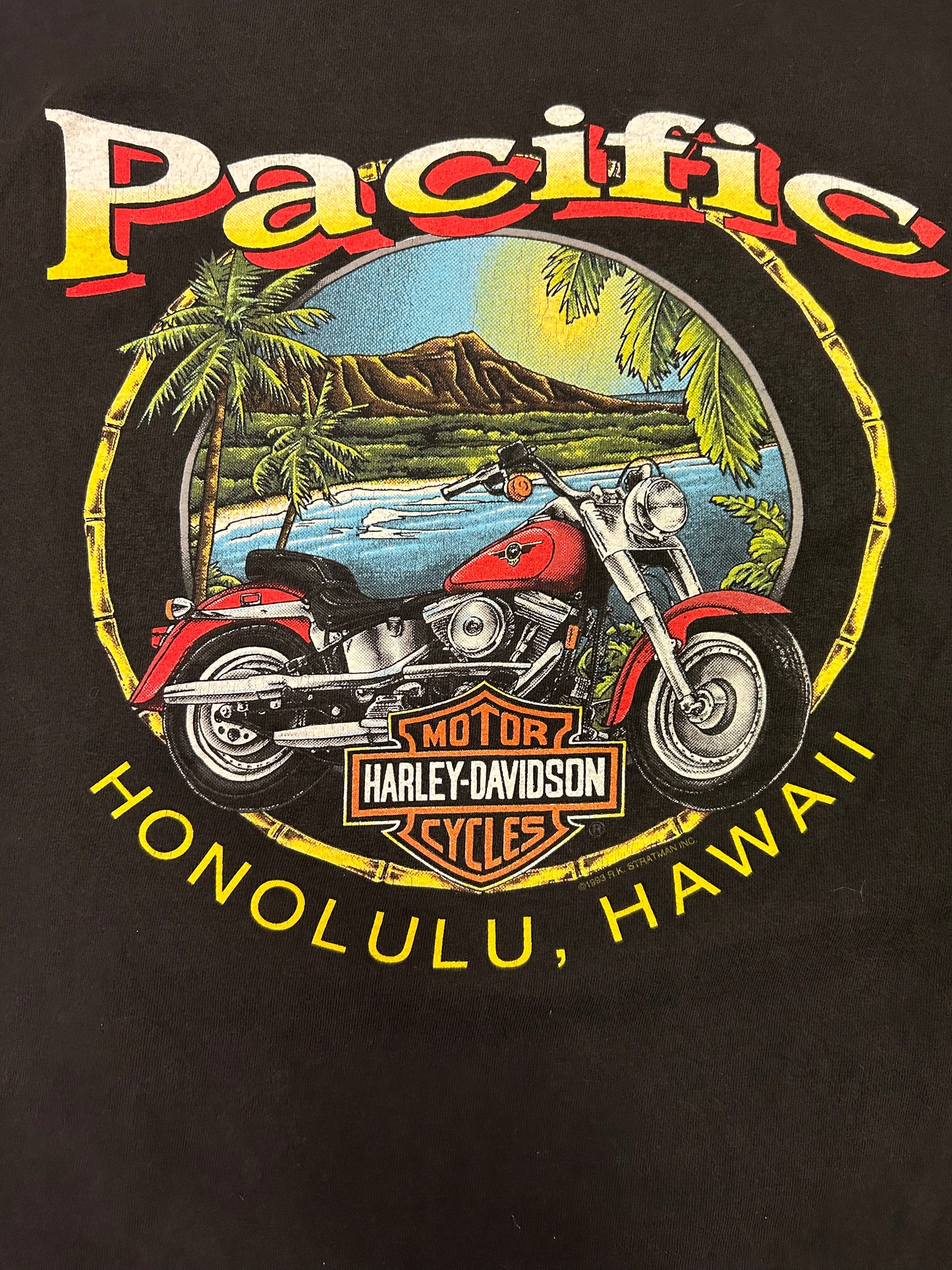 Vintage 1993 Harley Davidson Pacific Honolulu Hawaii Tee