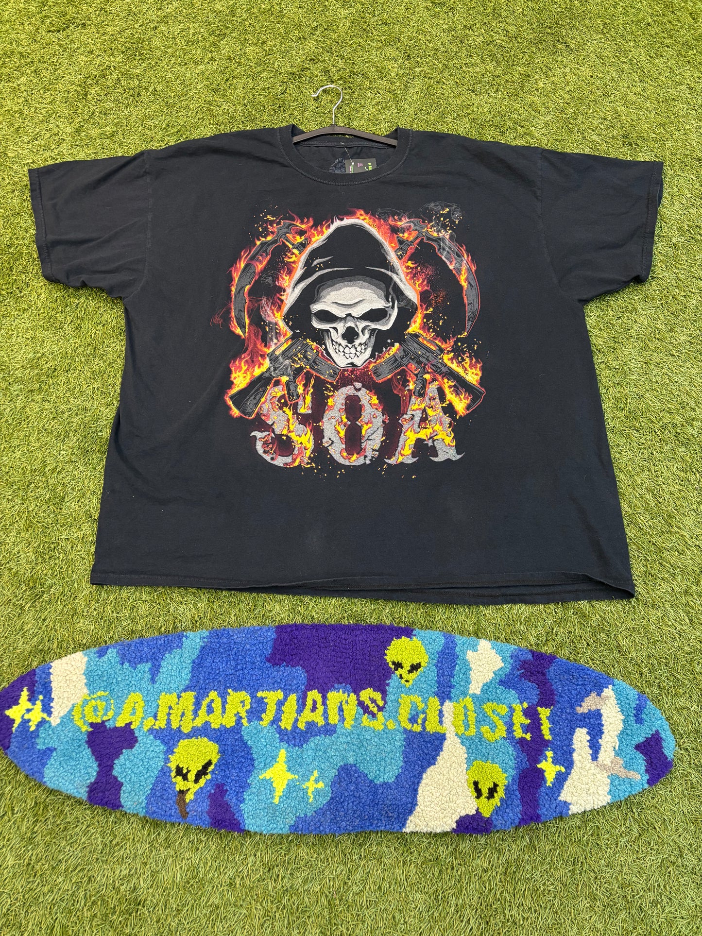 New Age Sons Of Anarchy Reaper Cross Rifle S.O.A. Logo Tee