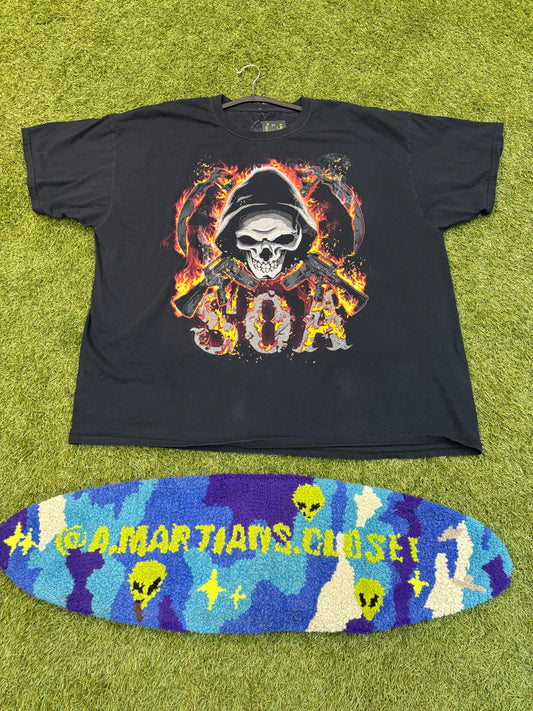 New Age Sons Of Anarchy Reaper Cross Rifle S.O.A. Logo Tee
