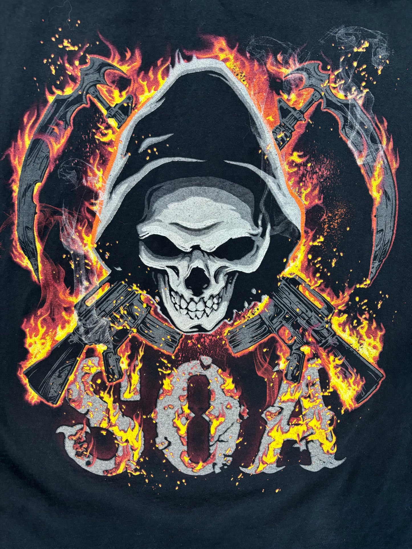 New Age Sons Of Anarchy Reaper Cross Rifle S.O.A. Logo Tee