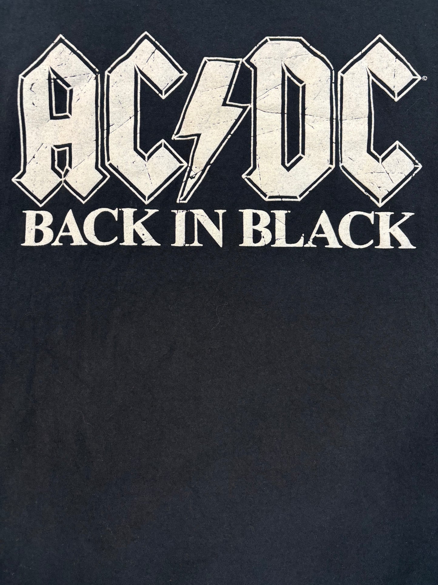 New Age/Reprint AC/DC “Back in Black” Plain B&W Tee