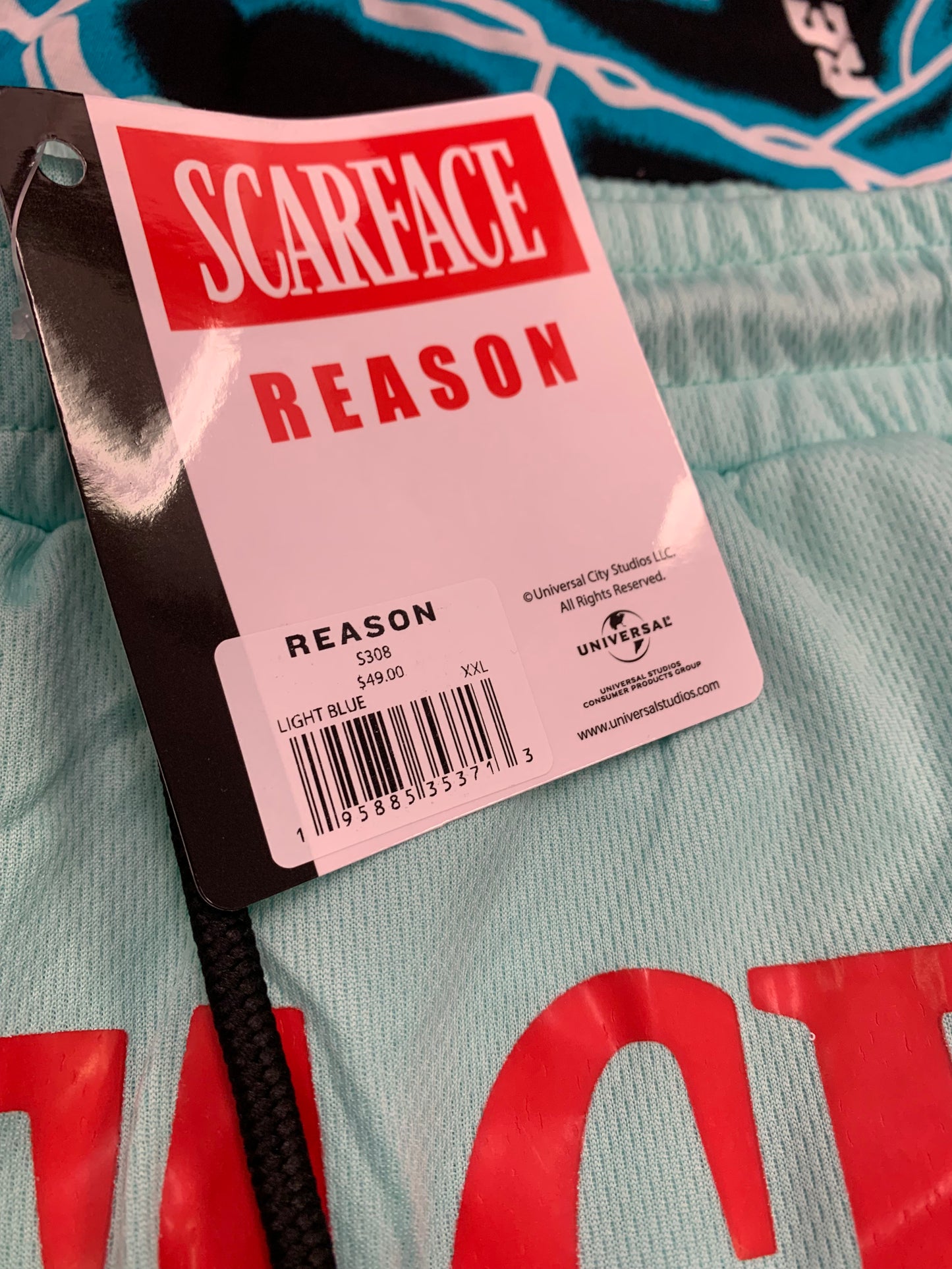 Scarface X Reason Light Blue Shorts