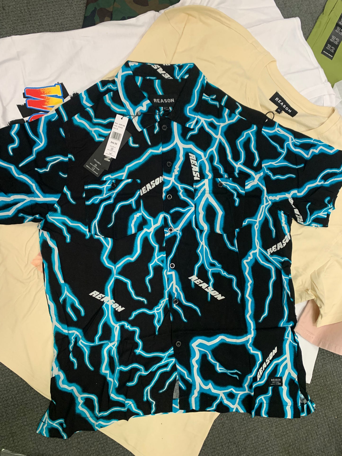 Reason Brand Lightning Button Up Shirt