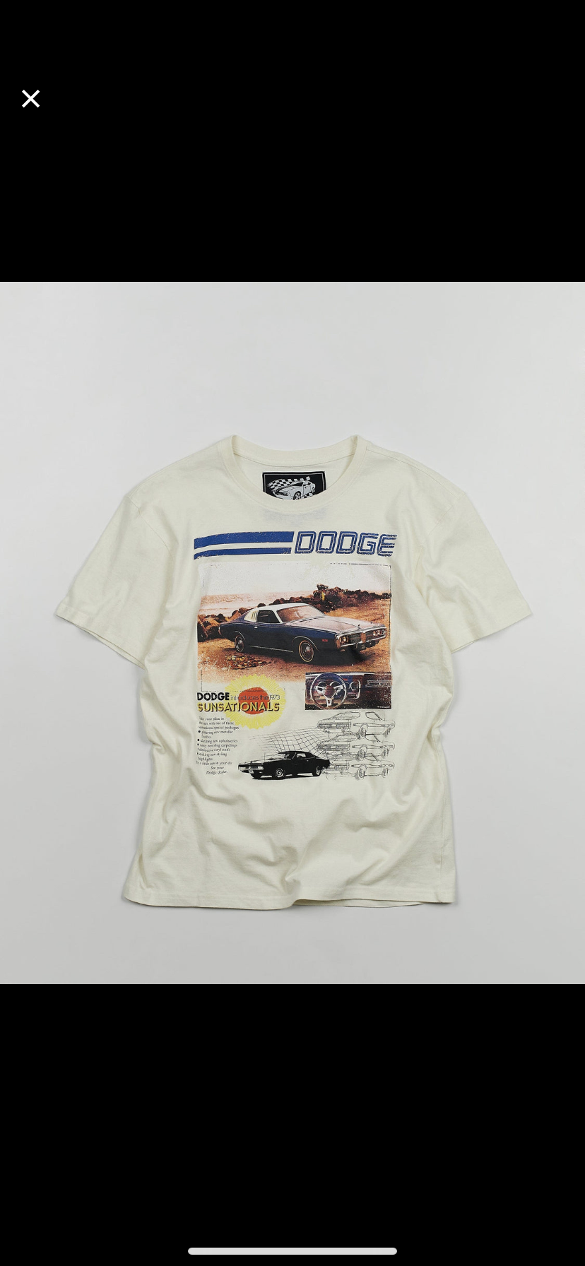 Dodge Retro Style Print Tee Cream