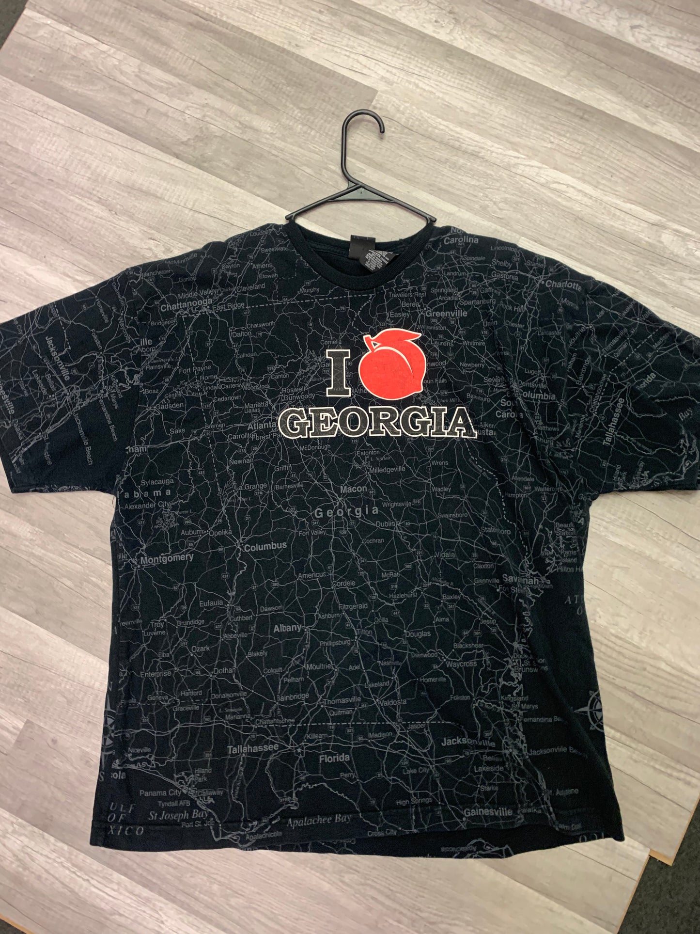 I 🍑 Georgia Graphic Map Tee Black