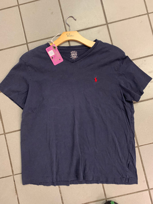 Polo V neck tee navy